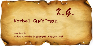 Korbel Györgyi névjegykártya