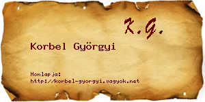 Korbel Györgyi névjegykártya
